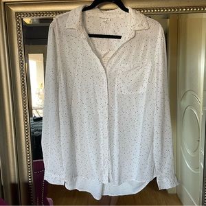 Beach Lunch Lounge Black and White Star Button Up